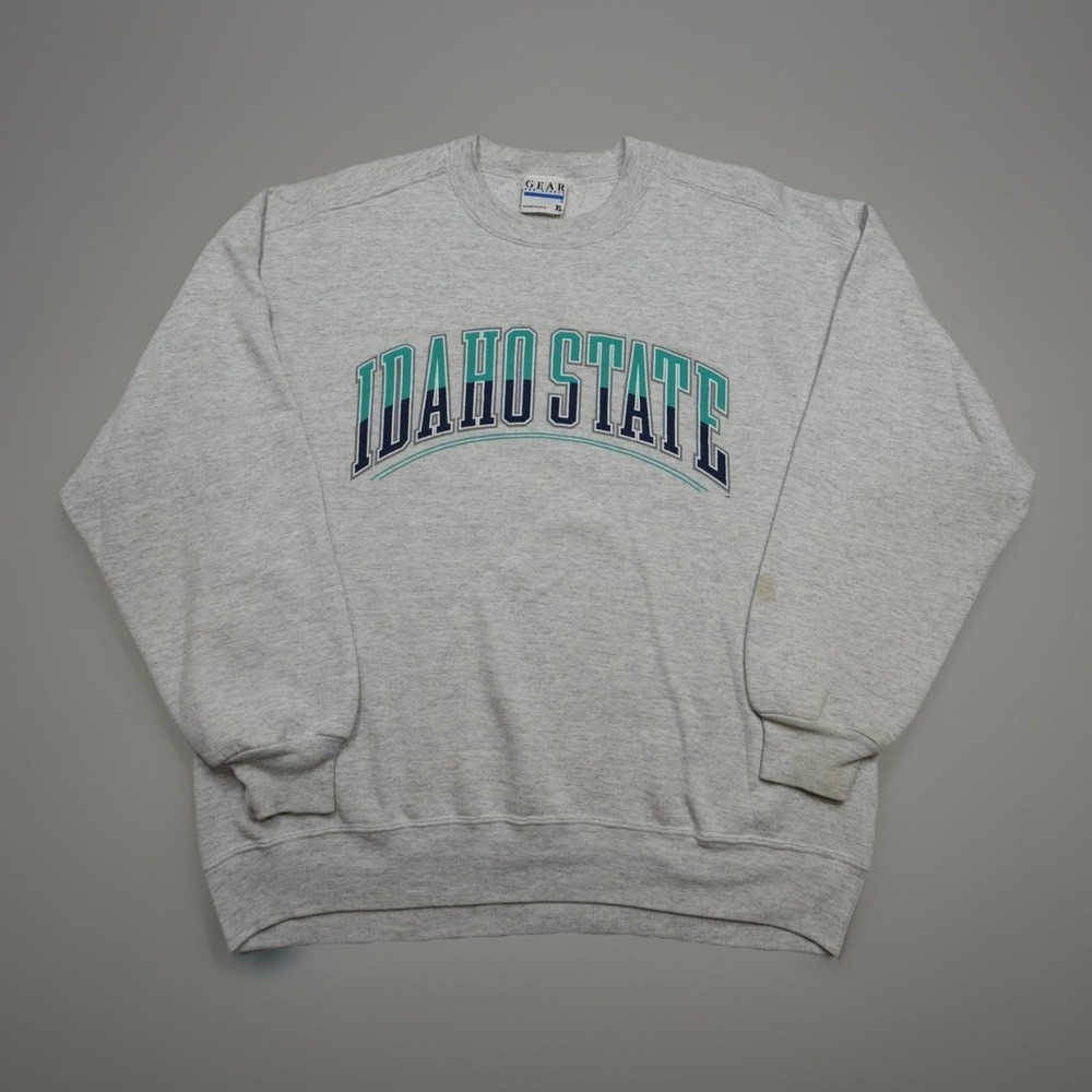 VINTAGE Gear for Sports Idaho State Sweatshirt Mens sz XL Gray Graphic Print vtg
